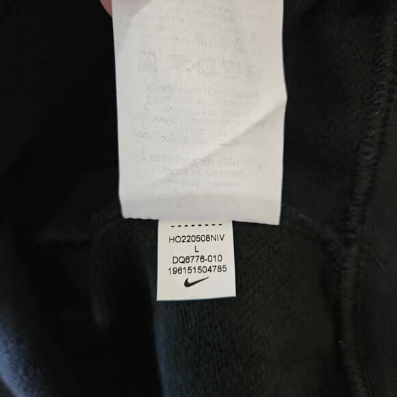 Nike Women's Crop Pullover Black Gold Hoodie DQ6776-010 Large - Picture 6 of 8